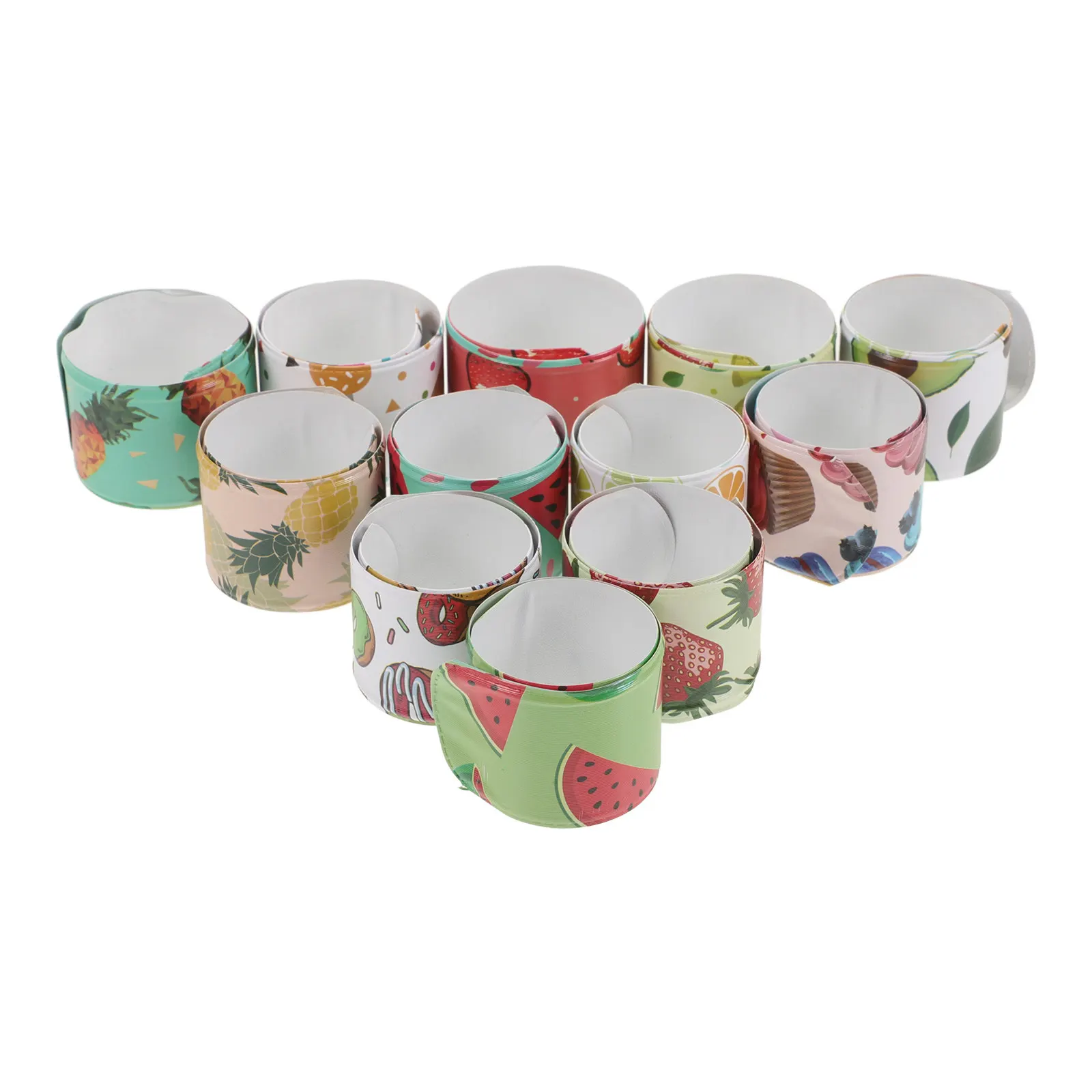 12 шт. браслетов-слэпов с фруктовой тематикой, яркие водонепроницаемые ПВХ-браслеты для мероприятий на открытом воздухе, карнавалов, наград для классов, подарочных пакетов
12 шт. браслетов-слэпов с фруктовой тематикой, яркие водонепроницаемые ПВХ-браслеты для мероприятий на открытом воздухе, карнавалов, наград для классов, подарочных пакетов