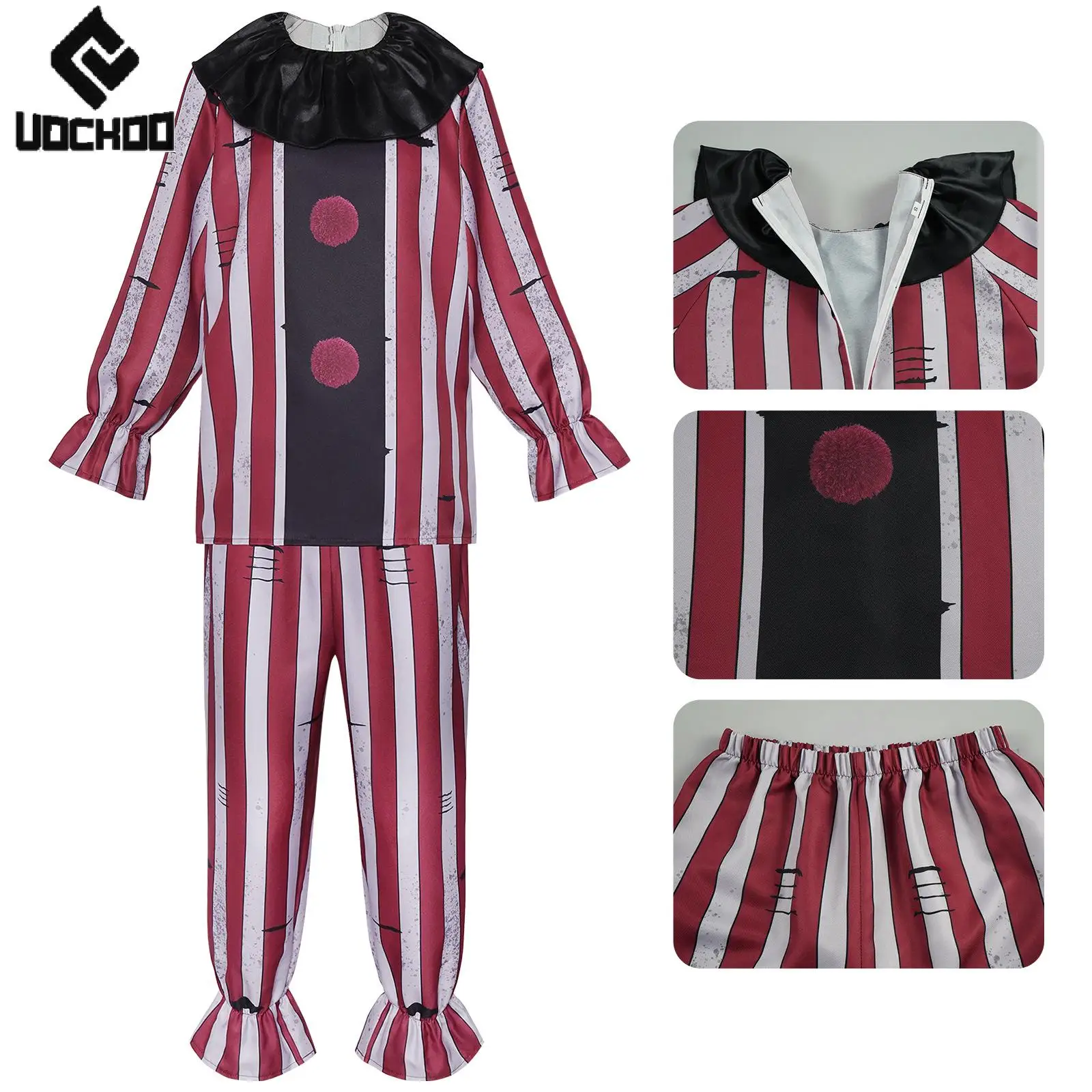 Devil Clown Suit Halloween Cosplay Costume Joker Two-Piece Set Day of The Dead Outfit Adult Gothic Festival Carnival Party Wear
Devil Clown Suit Halloween Cosplay Costume Joker Two-Piece Set Day of The Dead Outfit Adult Gothic Festival Carnival Party Wear