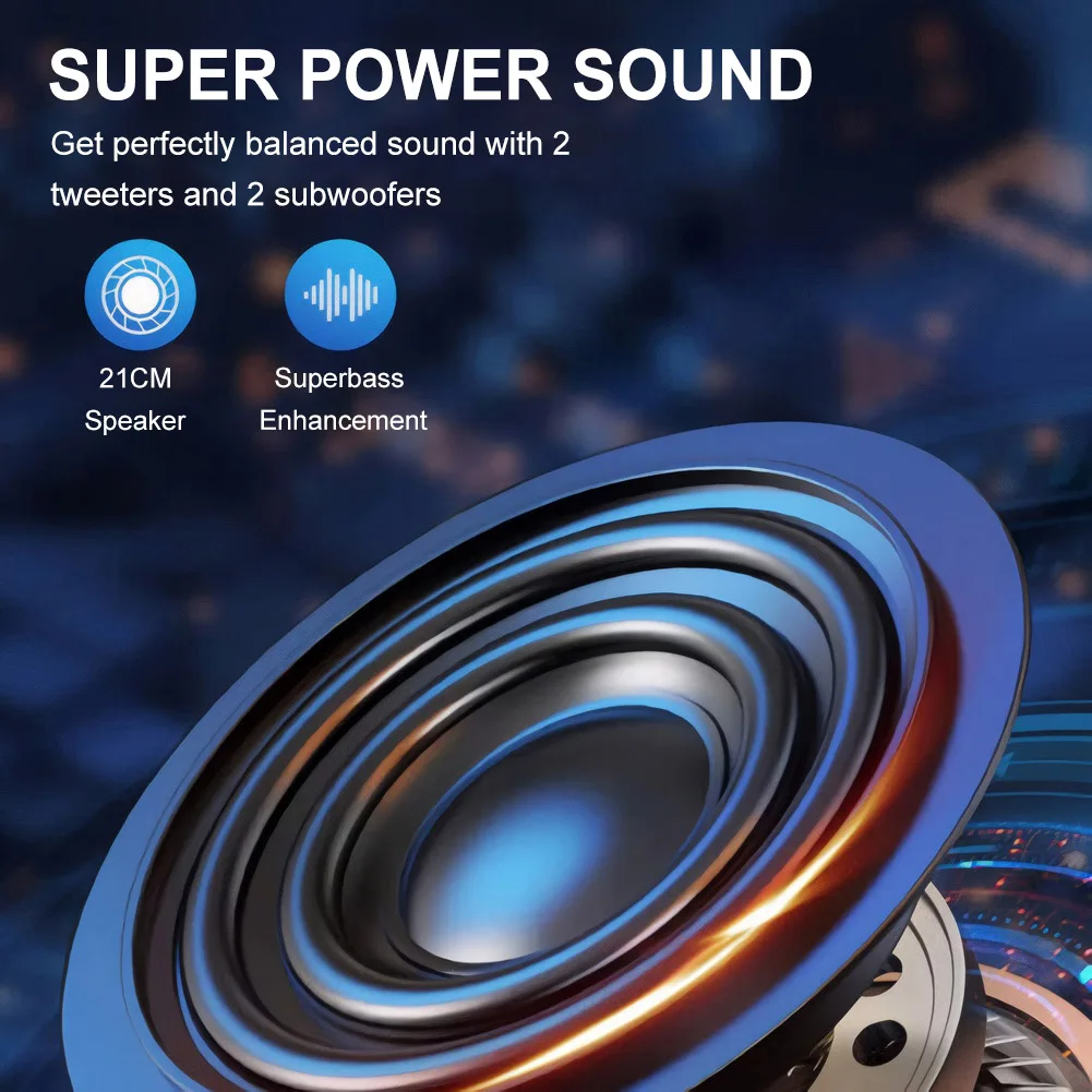BT Speaker Portable Speaker with Double Subwoofer Deep Bass Lights Wireless Stereo Speaker Outdoor Speaker for Home Party Gift
BT Speaker Portable Speaker with Double Subwoofer Deep Bass Lights Wireless Stereo Speaker Outdoor Speaker for Home Party Gift