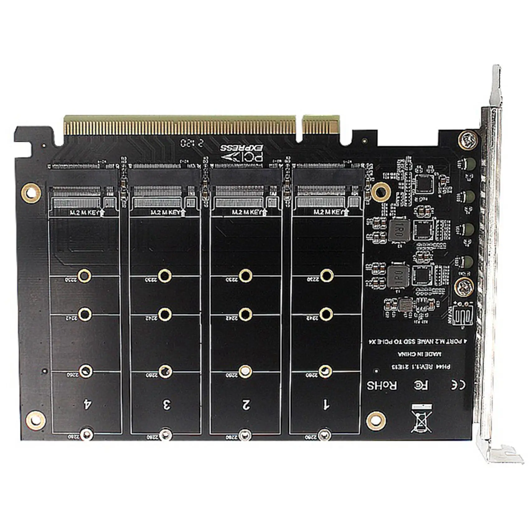 Карта-адаптер для 4-дискового массива NVMe 2X PH44 с разделением сигнала PCIe
Карта-адаптер для 4-дискового массива NVMe 2X PH44 с разделением сигнала PCIe