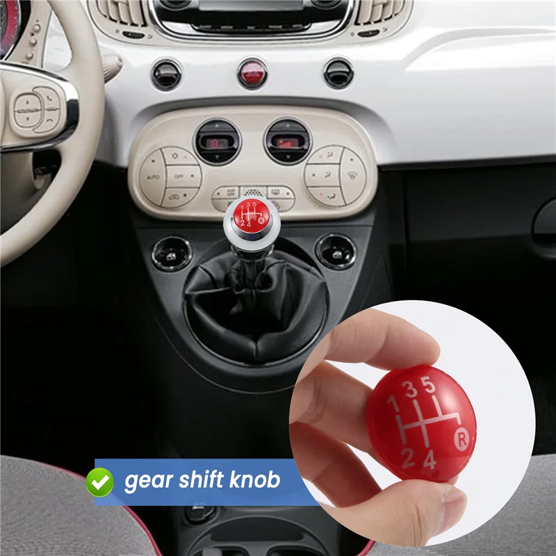 5-скоростная ручка переключения передач, ручка рычага переключения передач, руководство для Fiat 500 2012-2018, хром + красный 55344048
5-скоростная ручка переключения передач, ручка рычага переключения передач, руководство для Fiat 500 2012-2018, хром + красный 55344048