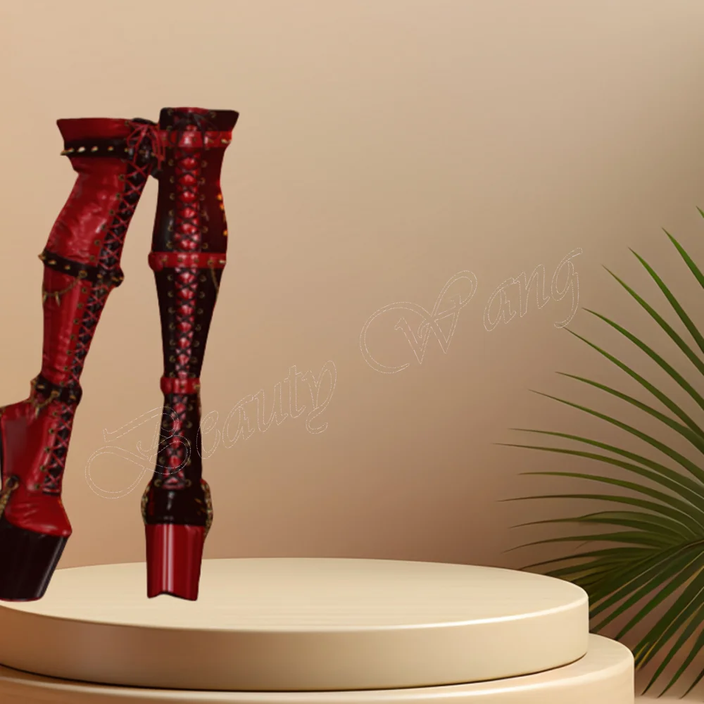Black Red Rivet Decor Platform Boots Cross Tied Round Toe Shoes Thin Heel High Heel Shoes for Women Heels 2024 Zapatillas Mujer
Black Red Rivet Decor Platform Boots Cross Tied Round Toe Shoes Thin Heel High Heel Shoes for Women Heels 2024 Zapatillas Mujer