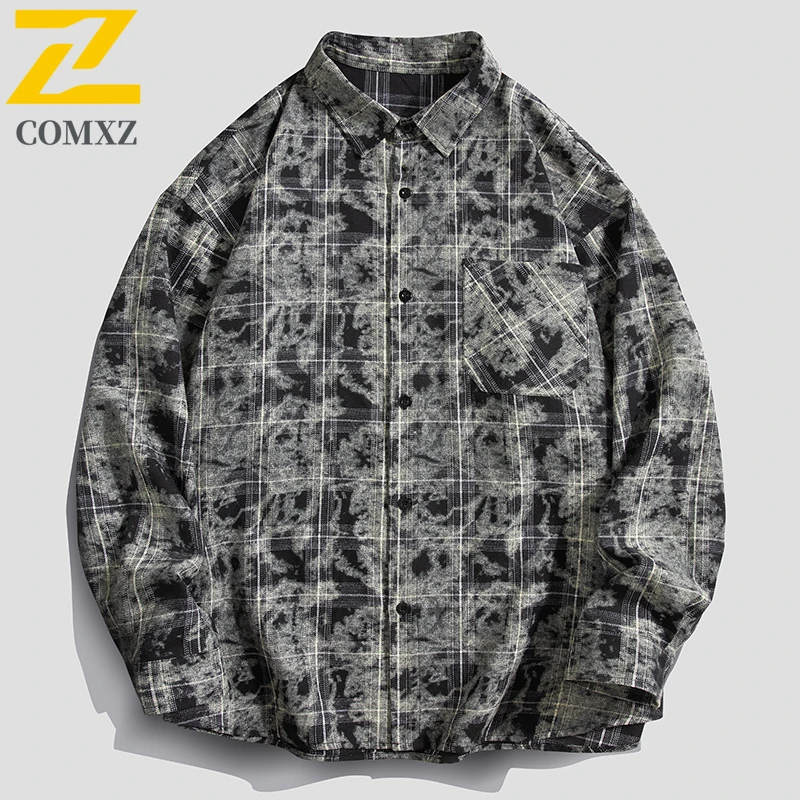 Streetwear Style Cotton Plaid Shirt Oversized Floral Shirt Men's Lightweight Spring Jacket Urban Fashion
Streetwear Style Cotton Plaid Shirt Oversized Floral Shirt Men's Lightweight Spring Jacket Urban Fashion