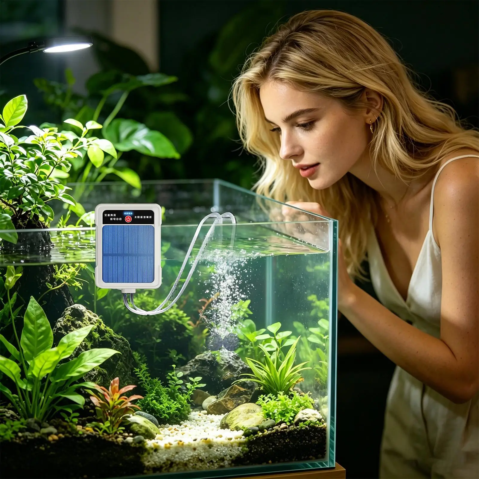 Aerator for Fish Solar/USB Rechargeable Portable Waterproof Fish Aerator Aquarium Air Pumps for Home Office Tank Indoor Outdoor
Aerator for Fish Solar/USB Rechargeable Portable Waterproof Fish Aerator Aquarium Air Pumps for Home Office Tank Indoor Outdoor