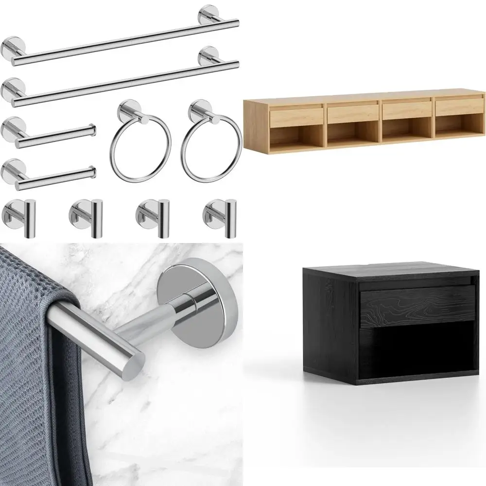 Набор фурнитуры для ванной комнаты — 10 шт. Настенные вешалки для полотенец, держатель для туалетной бумаги, крючки для аксессуаров для ванной
Набор фурнитуры для ванной комнаты — 10 шт. Настенные вешалки для полотенец, держатель для туалетной бумаги, крючки для аксессуаров для ванной