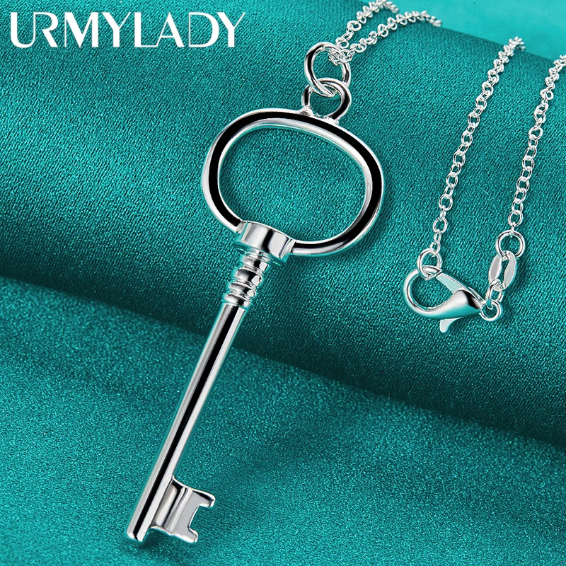URMYLADY 925 Sterling Silver Key Pendant Necklace 16-30 Inch Chain For Women Wedding Engagement Jewelry
URMYLADY 925 Sterling Silver Key Pendant Necklace 16-30 Inch Chain For Women Wedding Engagement Jewelry