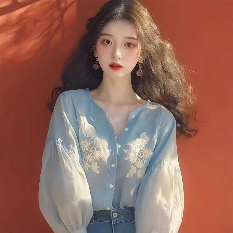Chiffon Women's Blouses Patchwork Korean Shirts FASHION Loose Spring/Summer Vintage Clothing Long Sleeve V-neck Women Tops
Chiffon Women's Blouses Patchwork Korean Shirts FASHION Loose Spring/Summer Vintage Clothing Long Sleeve V-neck Women Tops
