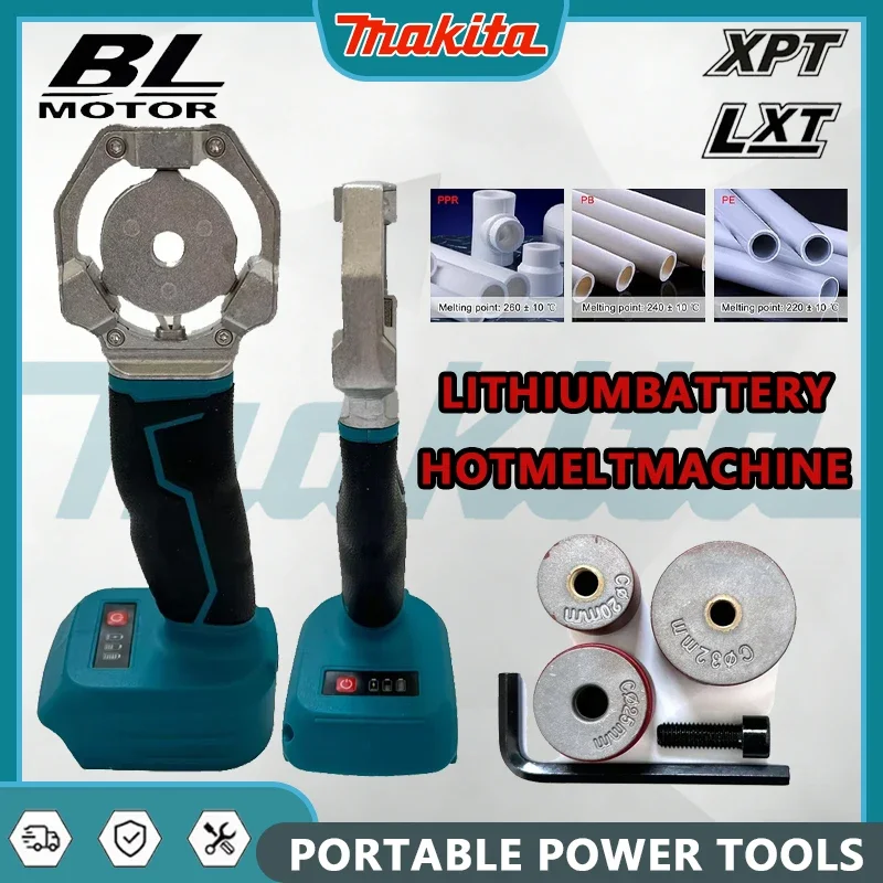 Makita Electric Pipe Welding Machine Cordless Fuser PPR PE Soldering Iron Plastic Tube PP Heating Hot Melt For 18V Battery
Makita Electric Pipe Welding Machine Cordless Fuser PPR PE Soldering Iron Plastic Tube PP Heating Hot Melt For 18V Battery