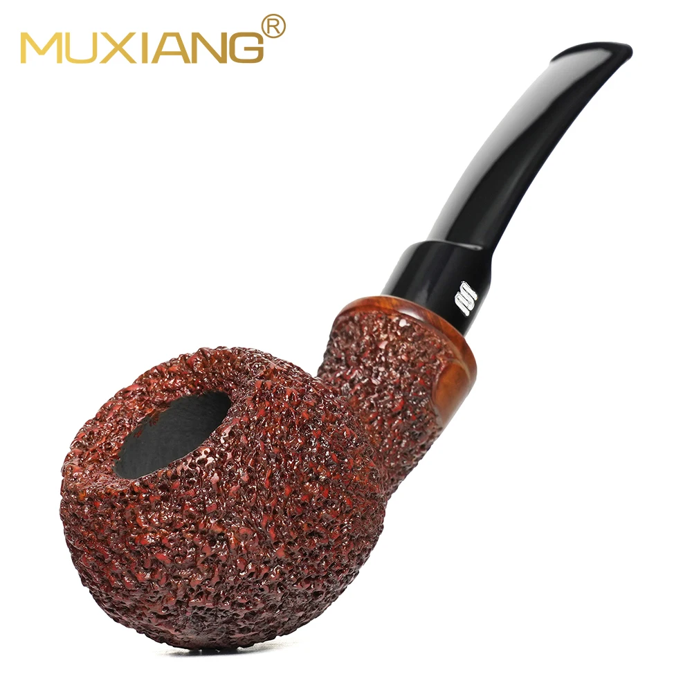 MUXIANG Dark Pattern Briar Tobacco Pipe Curved Saddle Mouthpiece 9mm Filter Comes With Cleaning Accessory Set
MUXIANG Dark Pattern Briar Tobacco Pipe Curved Saddle Mouthpiece 9mm Filter Comes With Cleaning Accessory Set
