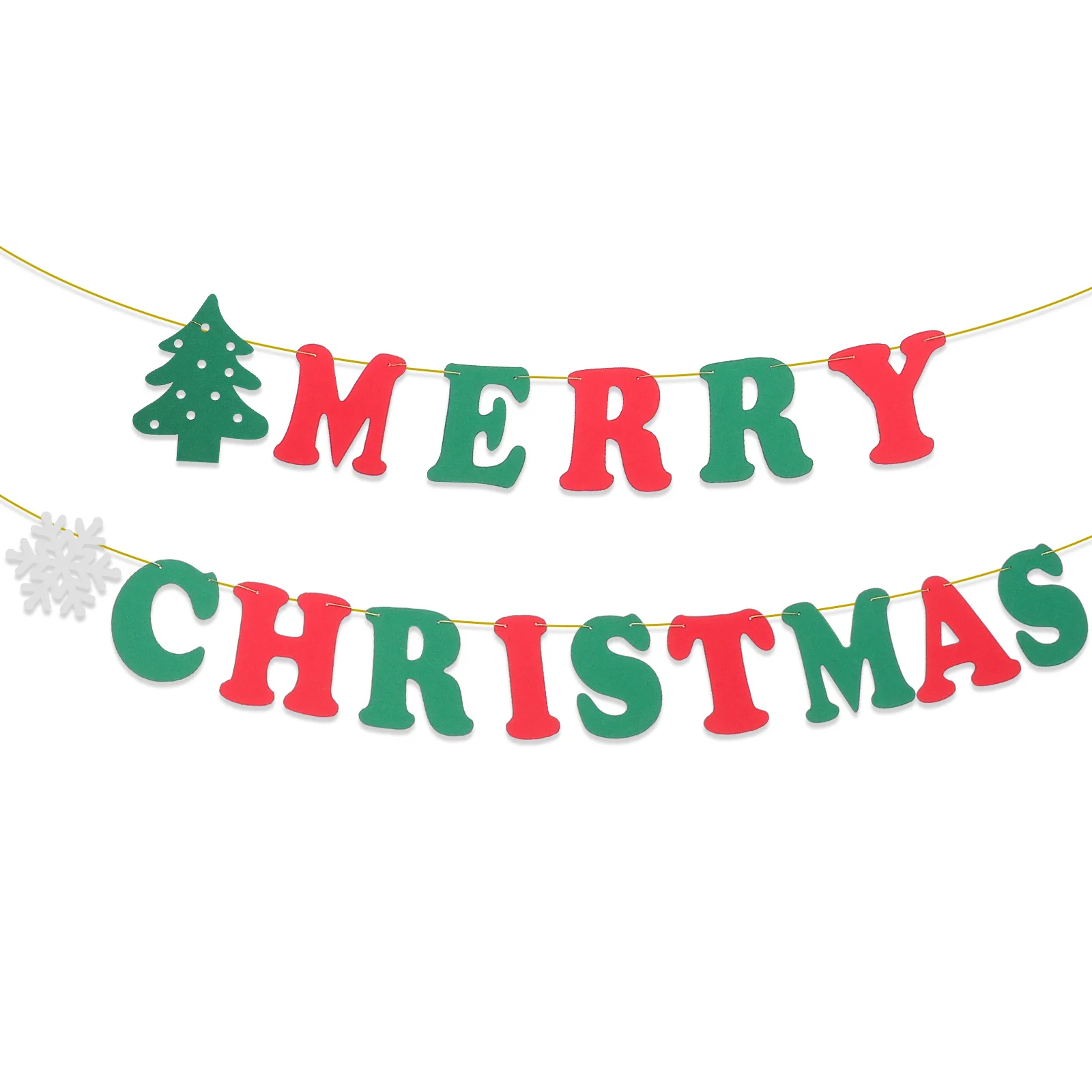 15Pcs Christmas Decor Bunting Merry Christmas Letters Flag Snowflake Design 15x15cm Felt Banner 28M Rope for Party Garden
15Pcs Christmas Decor Bunting Merry Christmas Letters Flag Snowflake Design 15x15cm Felt Banner 28M Rope for Party Garden