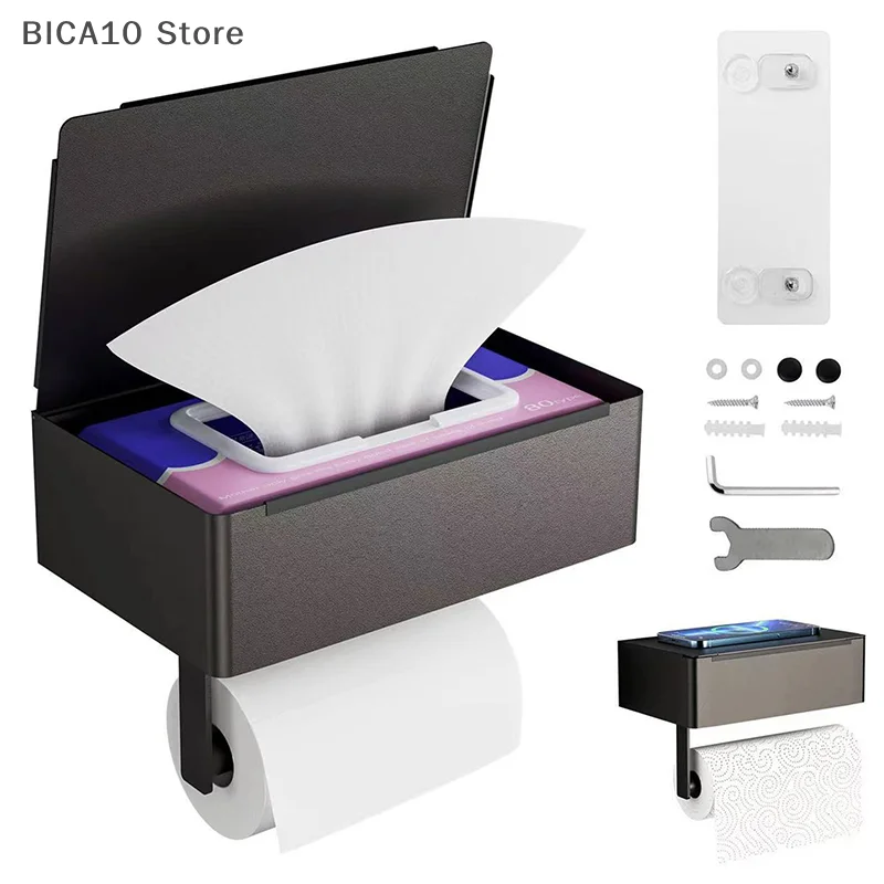 Wall Mounted Toilet Paper Holder With Shelf And Storage Box Multi-function Wipes Dispenser Fits For Bathroom Wipe Storage
Wall Mounted Toilet Paper Holder With Shelf And Storage Box Multi-function Wipes Dispenser Fits For Bathroom Wipe Storage