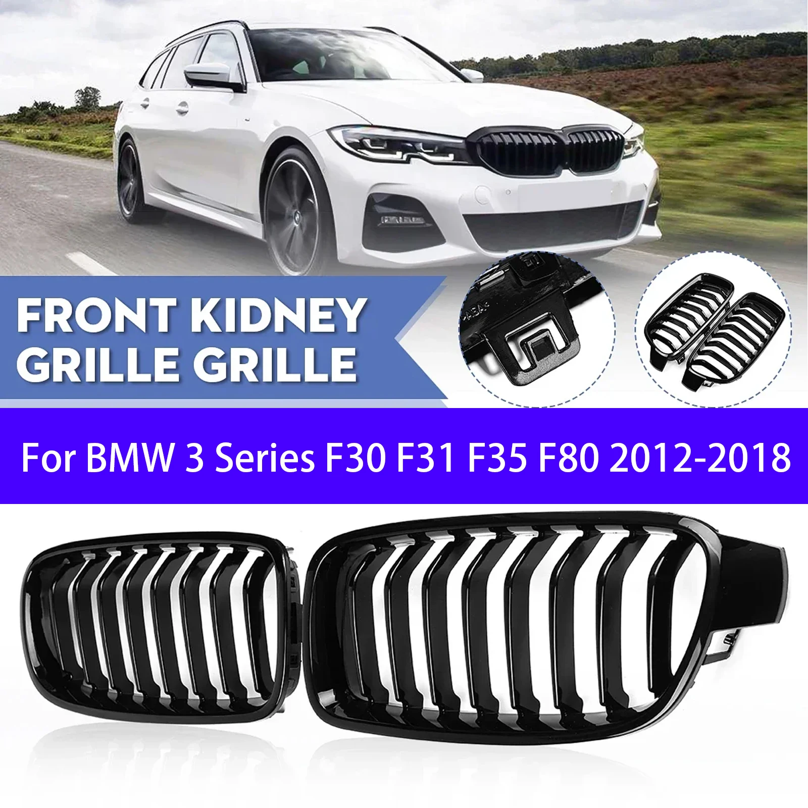 For BMW 3 Series F30 F31 F35 F80 2012-2018 Pair Gloss Black Front Kidney Grille Grille Racing Grills Hood Inlet Grille
For BMW 3 Series F30 F31 F35 F80 2012-2018 Pair Gloss Black Front Kidney Grille Grille Racing Grills Hood Inlet Grille