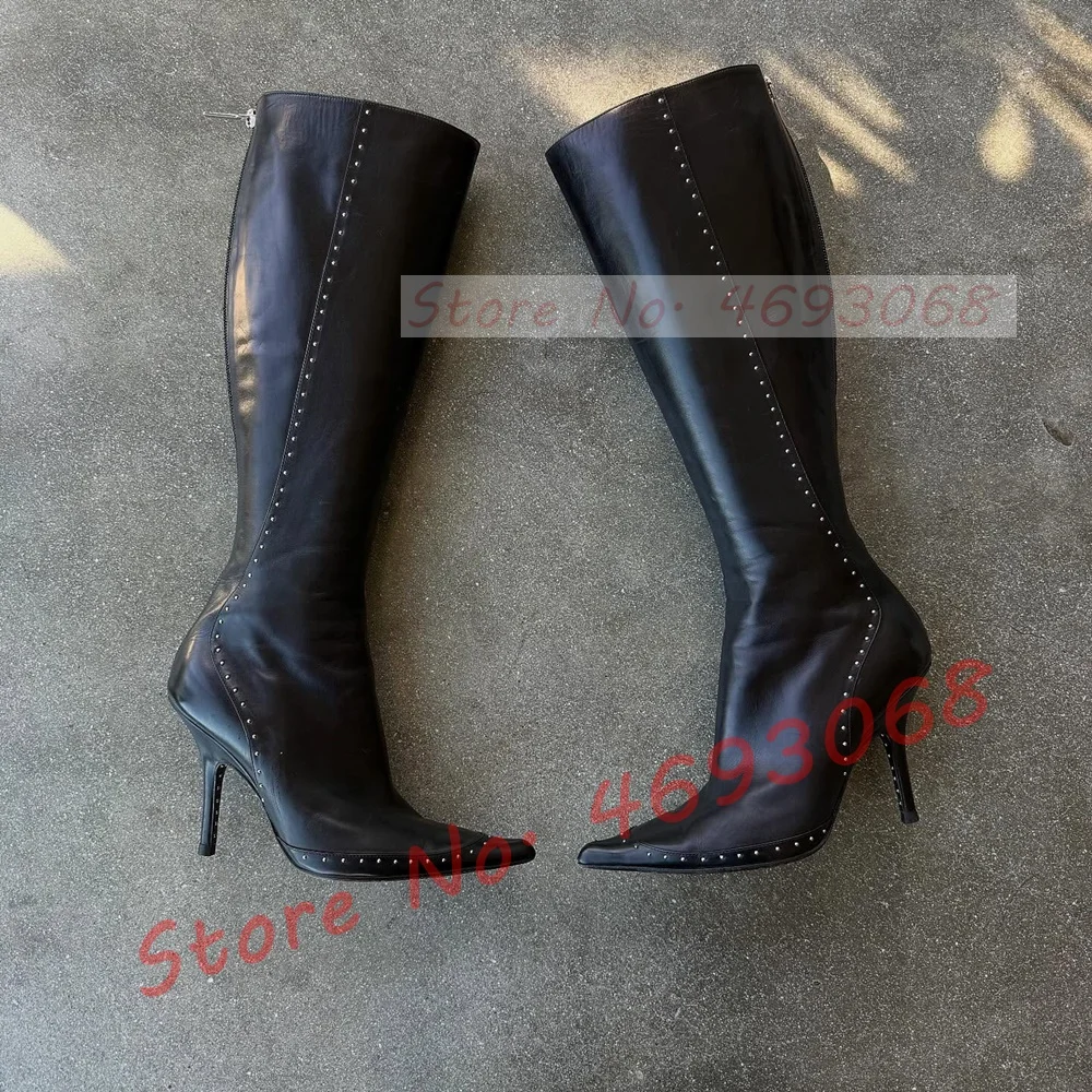Black Studded Knee-length Boots Women Sexy Pointy Toe Rivets Edging High Heels Office Ladies Back Zipper Casual Long Boots
Black Studded Knee-length Boots Women Sexy Pointy Toe Rivets Edging High Heels Office Ladies Back Zipper Casual Long Boots