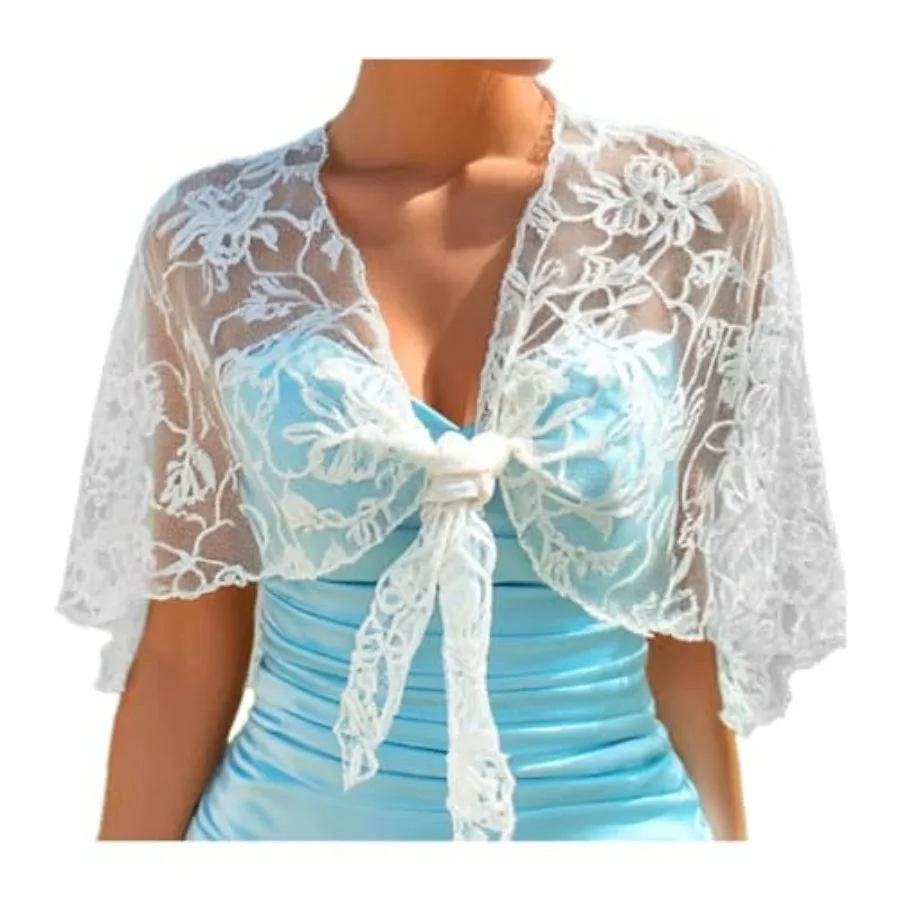 Lace Shawl Wraps White Bridal Wedding Cape for Women
Lace Shawl Wraps White Bridal Wedding Cape for Women