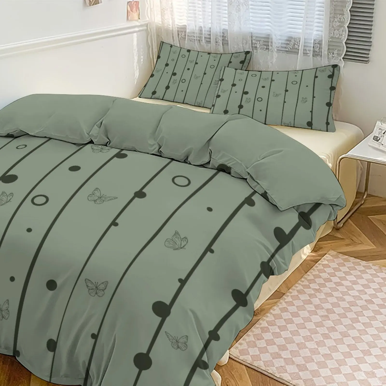 Thickened Fresh Green Sophisticated Bedding Set, Simple Duvet Cover + 2 Pillowcases, Skin - friendly & Comfy
Thickened Fresh Green Sophisticated Bedding Set, Simple Duvet Cover + 2 Pillowcases, Skin - friendly & Comfy