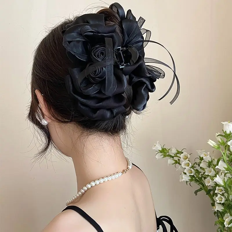 Rose Sized Bow Ribbon Grab Clip Womens New French Style Braided Hair Shark Clip Beautiful Four Season HeadwearAB surface
Rose Sized Bow Ribbon Grab Clip Womens New French Style Braided Hair Shark Clip Beautiful Four Season HeadwearAB surface