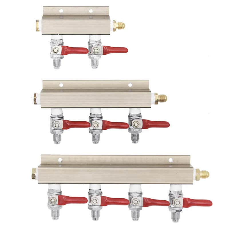 Co2 Air Distributor Gas Manifold Splitter 1/4"MFL Ball Valve with Check Valve 1/4"MFL Inlet Homebrewing Kegging
Co2 Air Distributor Gas Manifold Splitter 1/4"MFL Ball Valve with Check Valve 1/4"MFL Inlet Homebrewing Kegging