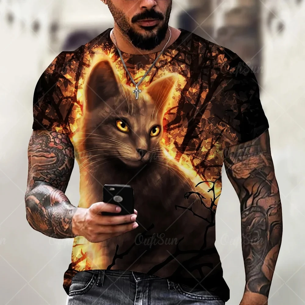 2023 New Personalized Animal Cute Cat Print T-shirt Street Fun Popular Men's Round Neck Short Sleeve Top Plus Size
2023 New Personalized Animal Cute Cat Print T-shirt Street Fun Popular Men's Round Neck Short Sleeve Top Plus Size