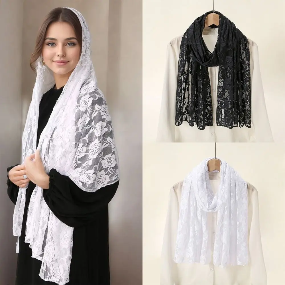 Versatile Elegant Lace Scarf Rose Pattern Solid Color Headwraps Breathable Sunscreen Hijab Veil Women Wear
Versatile Elegant Lace Scarf Rose Pattern Solid Color Headwraps Breathable Sunscreen Hijab Veil Women Wear
