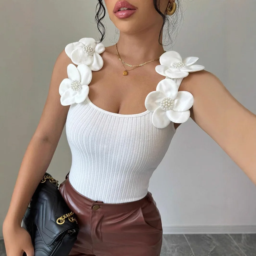 2026 New Summer Women's Vest Fashion Casual Elegant 3D Floral Decor Knitted Sleeveless Tops Stylish Versatile Slim Fit Tank Tops
2026 New Summer Women's Vest Fashion Casual Elegant 3D Floral Decor Knitted Sleeveless Tops Stylish Versatile Slim Fit Tank Tops