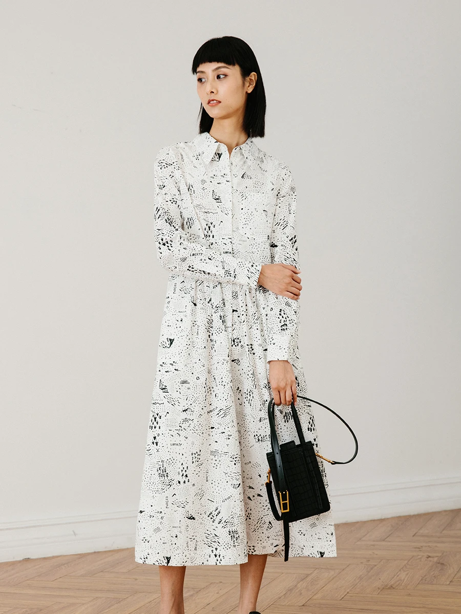 Original Design Hand-Painted Print Shirt Dress Women's Autumn Slimming High Waist Floral Long Skirt Commute Simple Style Cotton
Original Design Hand-Painted Print Shirt Dress Women's Autumn Slimming High Waist Floral Long Skirt Commute Simple Style Cotton