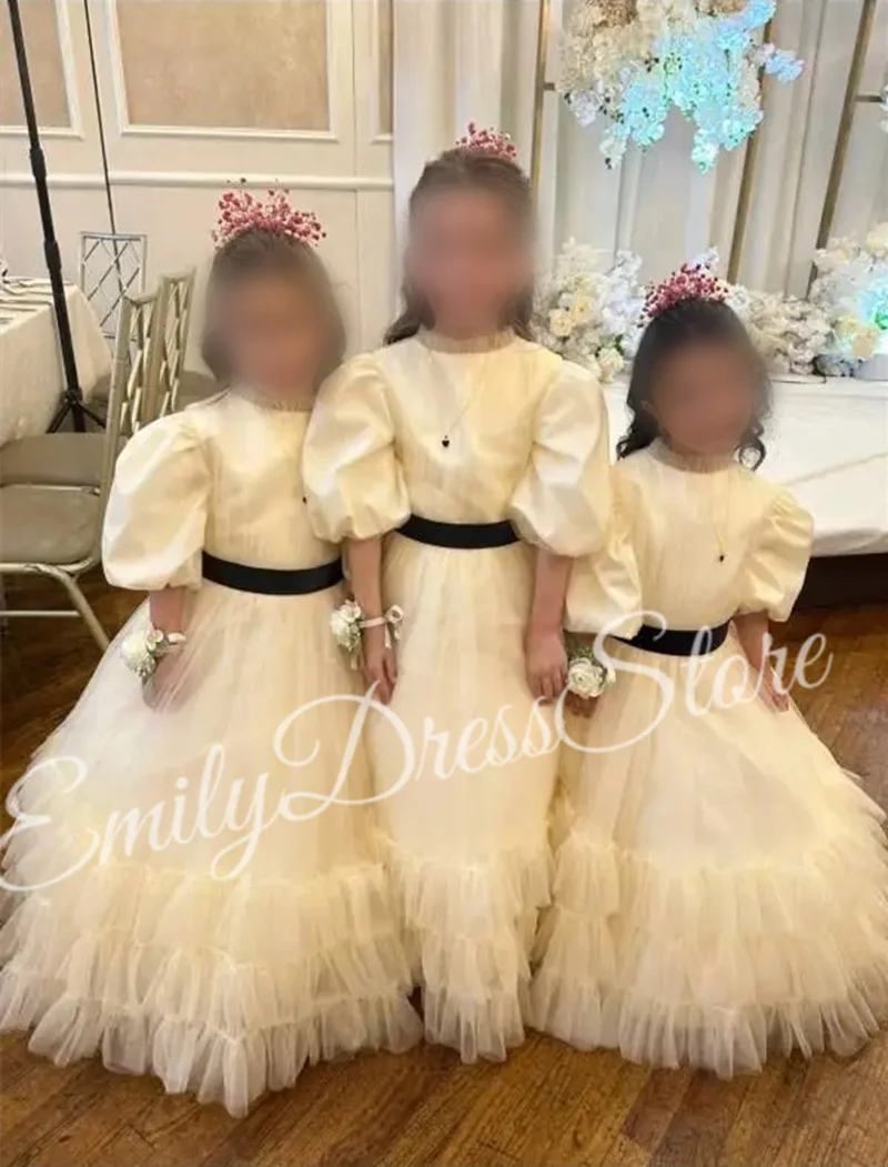 Customized Champagne Tulle Flower Girl Dress For Wedding Pleated Puffy High Neck Waist Kids Baby Birthday First Communion Gown
Customized Champagne Tulle Flower Girl Dress For Wedding Pleated Puffy High Neck Waist Kids Baby Birthday First Communion Gown