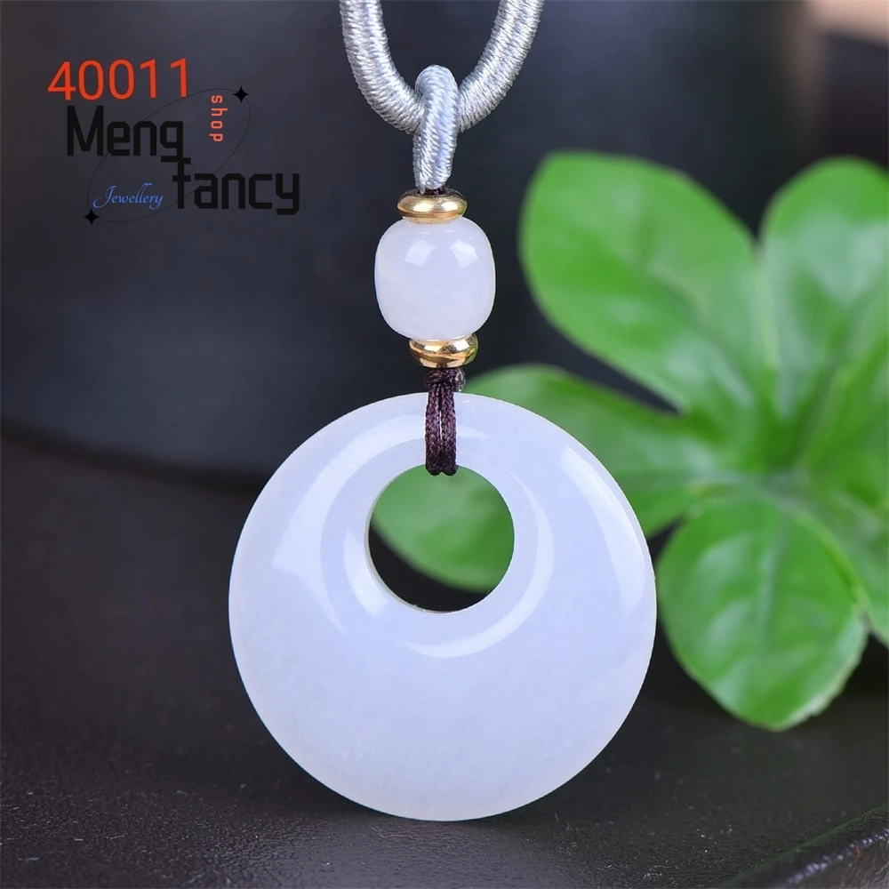 Natural Jade Golden Jade Peace Buckle Pendant Eccentric Buckle Pendant Men's and Women's Necklaces Fashion Jewelry
Natural Jade Golden Jade Peace Buckle Pendant Eccentric Buckle Pendant Men's and Women's Necklaces Fashion Jewelry