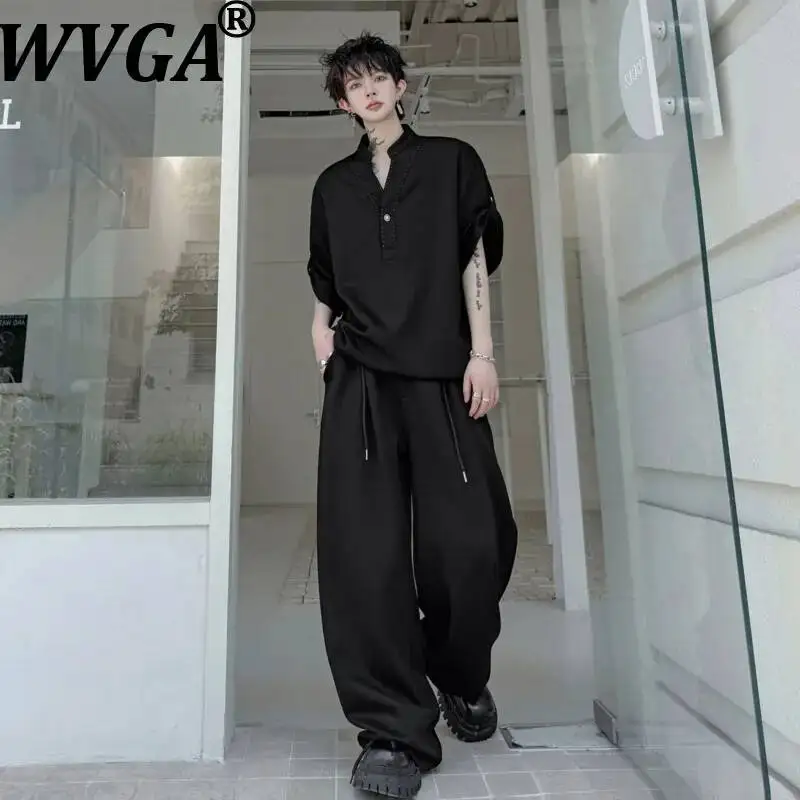 WVGA 2026 Summer New Men's Stand Collar Decorative Stitch Short Sleeved Sweatshirt Niche Chic Casual Pants Two Pieces Set W24377
WVGA 2026 Summer New Men's Stand Collar Decorative Stitch Short Sleeved Sweatshirt Niche Chic Casual Pants Two Pieces Set W24377