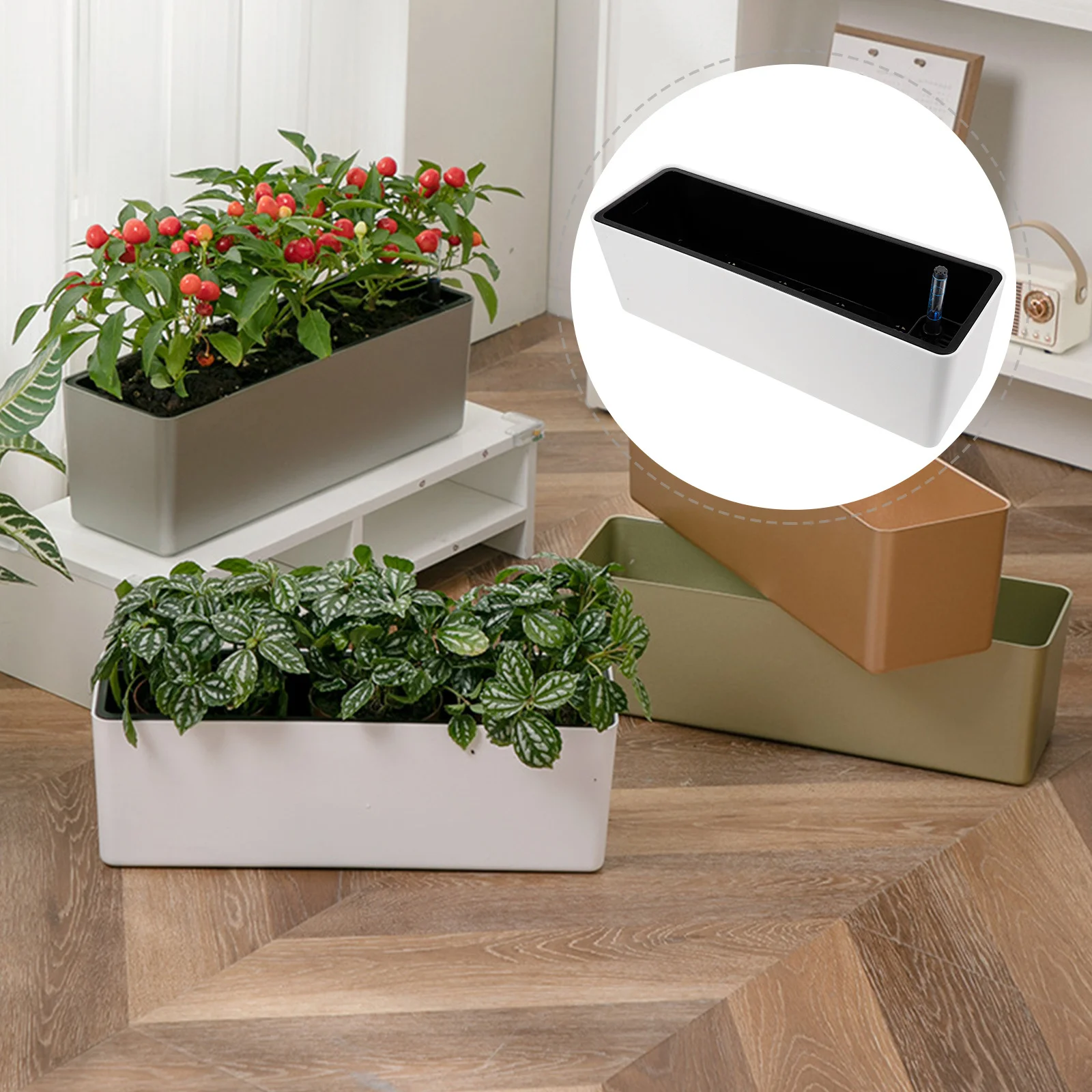 1 set 1 Set Of Thickened Narrow-Rim Vegetable Planting Pot Water Level Indicator Self-Watering Function Plastic Flower Container
1 set 1 Set Of Thickened Narrow-Rim Vegetable Planting Pot Water Level Indicator Self-Watering Function Plastic Flower Container