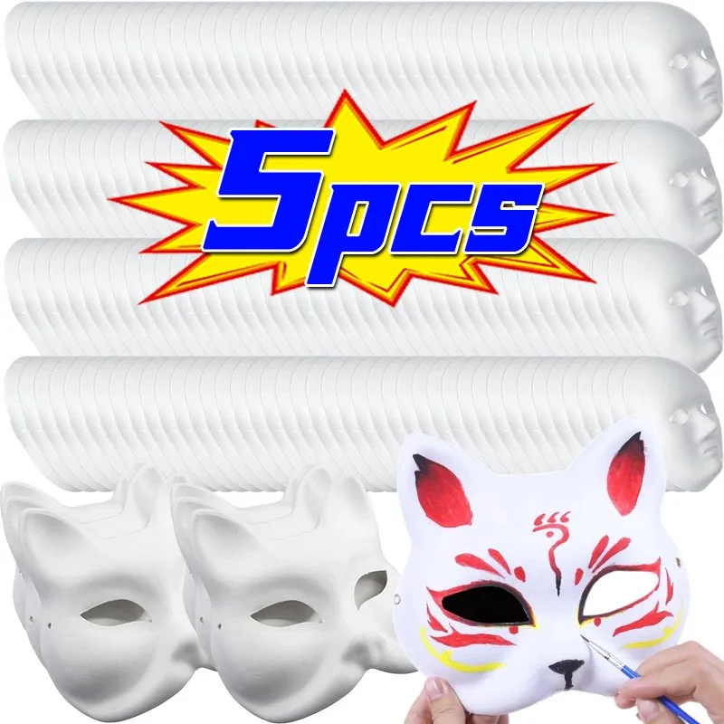 5pcs New DIY White Full Face Masks Paper Mache Mask Halloween Carnival Cosplay Paintable Party Craft Couple Half Mask Makeup Art
5pcs New DIY White Full Face Masks Paper Mache Mask Halloween Carnival Cosplay Paintable Party Craft Couple Half Mask Makeup Art