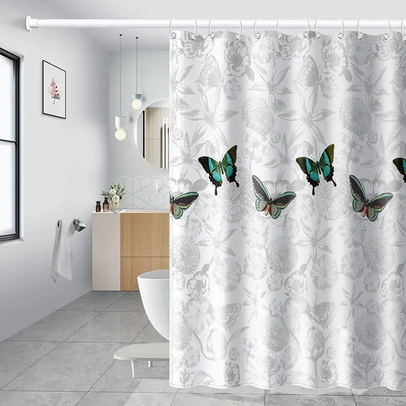 Shower Curtains 180cm Gray White Butterfly Pattern Bathroom Curtain with Hooks Simple Water Resistant Modern Style 71 Inches
Shower Curtains 180cm Gray White Butterfly Pattern Bathroom Curtain with Hooks Simple Water Resistant Modern Style 71 Inches