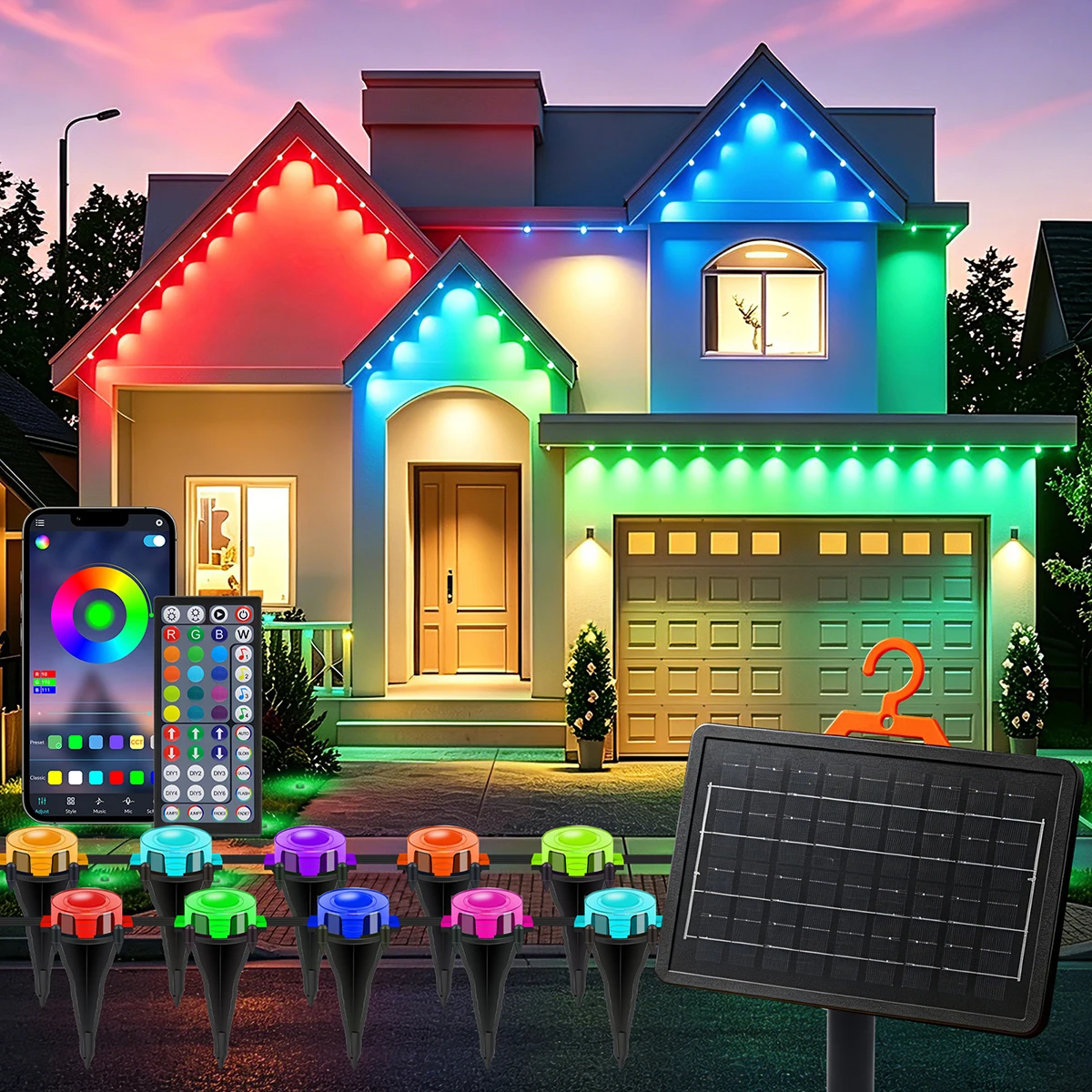 5 in 1 Solar Light RGBCCT Changing Lawn Ground Lamp 44Key IR Bluetooth Power Kit IP67 Waterproof 24V Outdoor Landscape Spotlight
5 in 1 Solar Light RGBCCT Changing Lawn Ground Lamp 44Key IR Bluetooth Power Kit IP67 Waterproof 24V Outdoor Landscape Spotlight