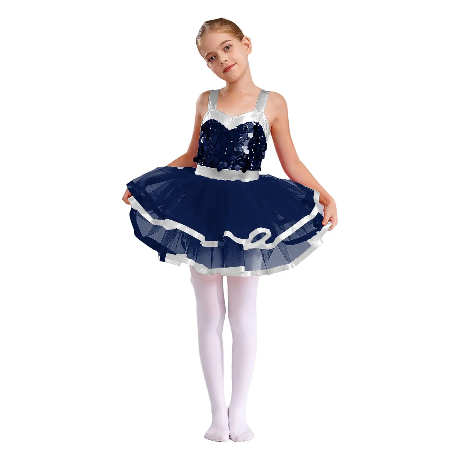 Kids Girls Ballet Tutu Dress Jazz Latin Dance Dress Sparkling Sequins Sleeveless Color Block Dresses Stage Performance Costume
Kids Girls Ballet Tutu Dress Jazz Latin Dance Dress Sparkling Sequins Sleeveless Color Block Dresses Stage Performance Costume