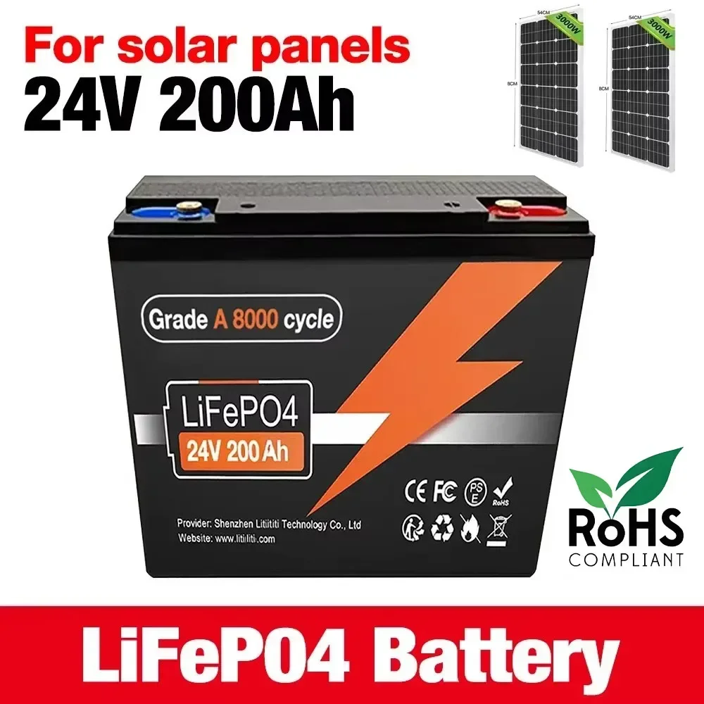 LiFePO4 Аккумулятор 24 В 200 Ач 150 Ач 100 Ач Buletooth 200 А BMS 25,6 В 6000+ циклов класса A Элементы для лодки на колесах Солнечная ЕС Быстрая доставка
LiFePO4 Аккумулятор 24 В 200 Ач 150 Ач 100 Ач Buletooth 200 А BMS 25,6 В 6000+ циклов класса A Элементы для лодки на колесах Солнечная ЕС Быстрая доставка