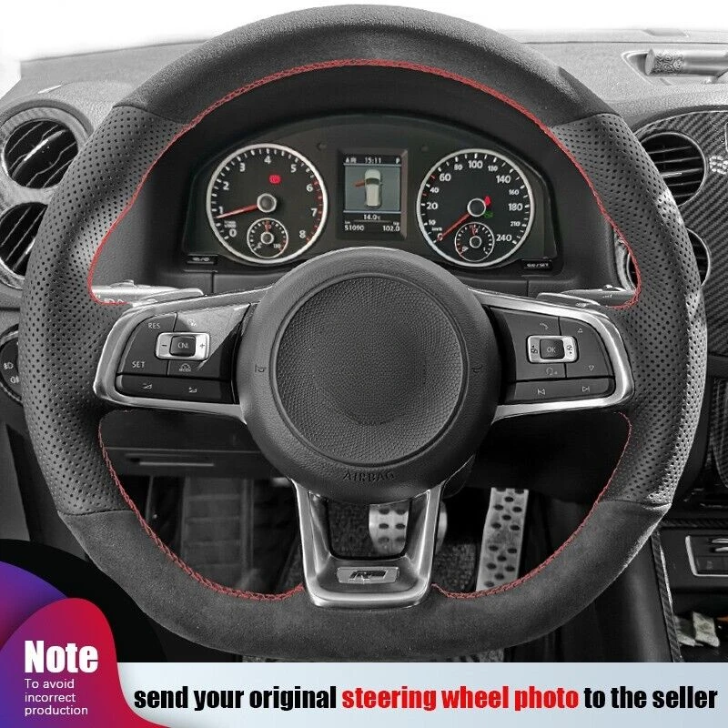 DIY Hand Sewing Alcantara Car Steering Wheel Cover for Volkswagen VW Golf 7 GTI Golf R MK7 Polo GTI Scirocco Car Accessories
DIY Hand Sewing Alcantara Car Steering Wheel Cover for Volkswagen VW Golf 7 GTI Golf R MK7 Polo GTI Scirocco Car Accessories