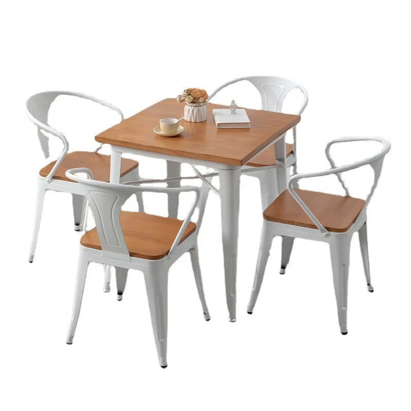 Internet celebrity dessert shop cafe wrought iron leisure tables and chairs modern bistro hotel square solid wood combination
Internet celebrity dessert shop cafe wrought iron leisure tables and chairs modern bistro hotel square solid wood combination