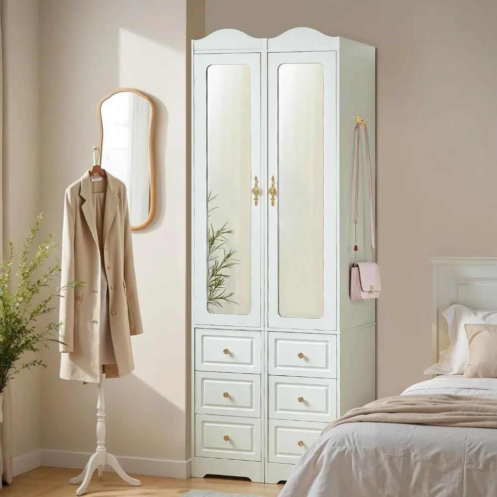 Armoire Wardrobe Closet, Modern Wood Bedroom Armoires Cabinet with Mirror Door , Clothing Storage Cabinet with Hanging
Armoire Wardrobe Closet, Modern Wood Bedroom Armoires Cabinet with Mirror Door , Clothing Storage Cabinet with Hanging
