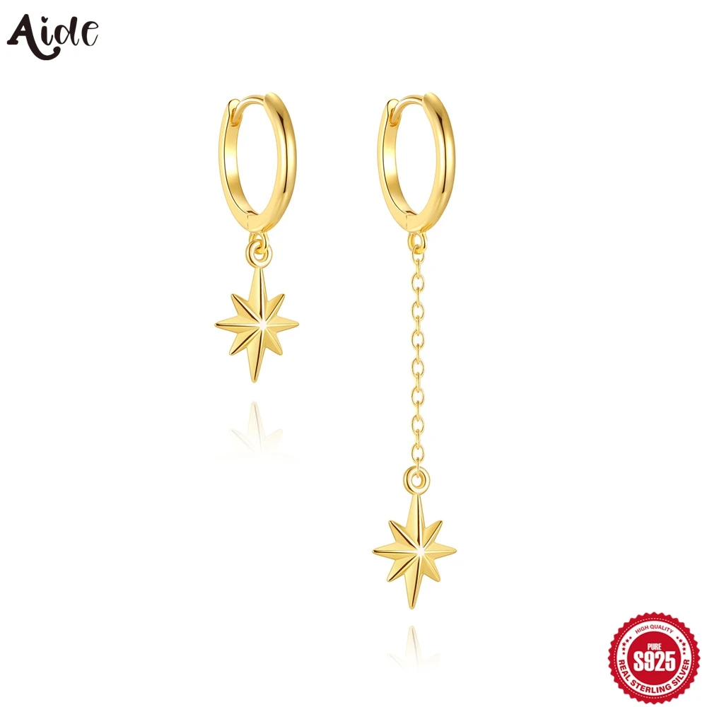 Серьги-кольца Aide S925 из стерлингового серебра с асимметричной звездой, изящные серьги-цепочки с северной звездой, минималистичные женские серьги с небесными мотивами
Серьги-кольца Aide S925 из стерлингового серебра с асимметричной звездой, изящные серьги-цепочки с северной звездой, минималистичные женские серьги с небесными мотивами