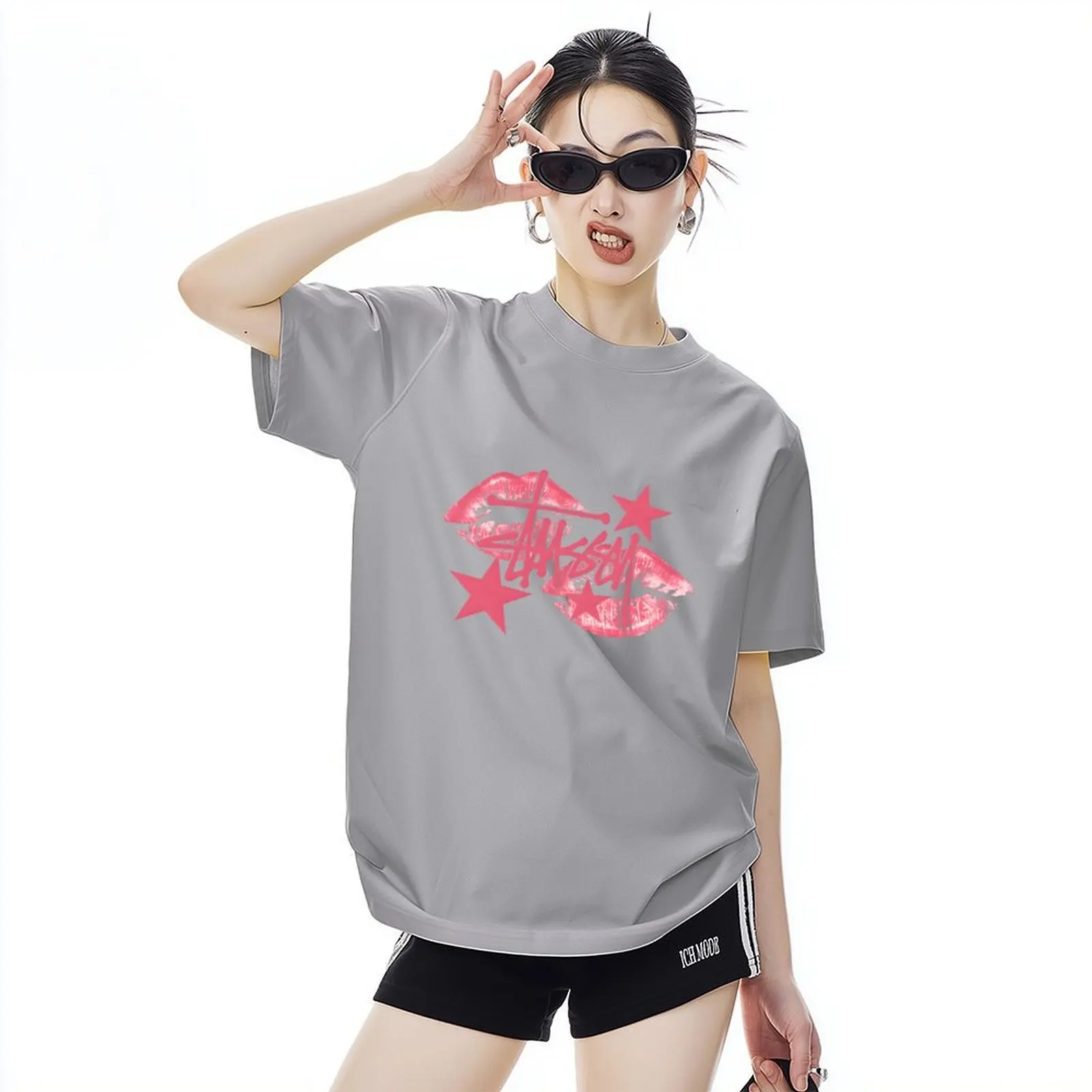 Woman Clothing Short Sleeve T-shirt Korean Tops Female O-Neck Casual Tee T Shirts With Lip Print Sporty 2025 Y2K Summer New
Woman Clothing Short Sleeve T-shirt Korean Tops Female O-Neck Casual Tee T Shirts With Lip Print Sporty 2025 Y2K Summer New