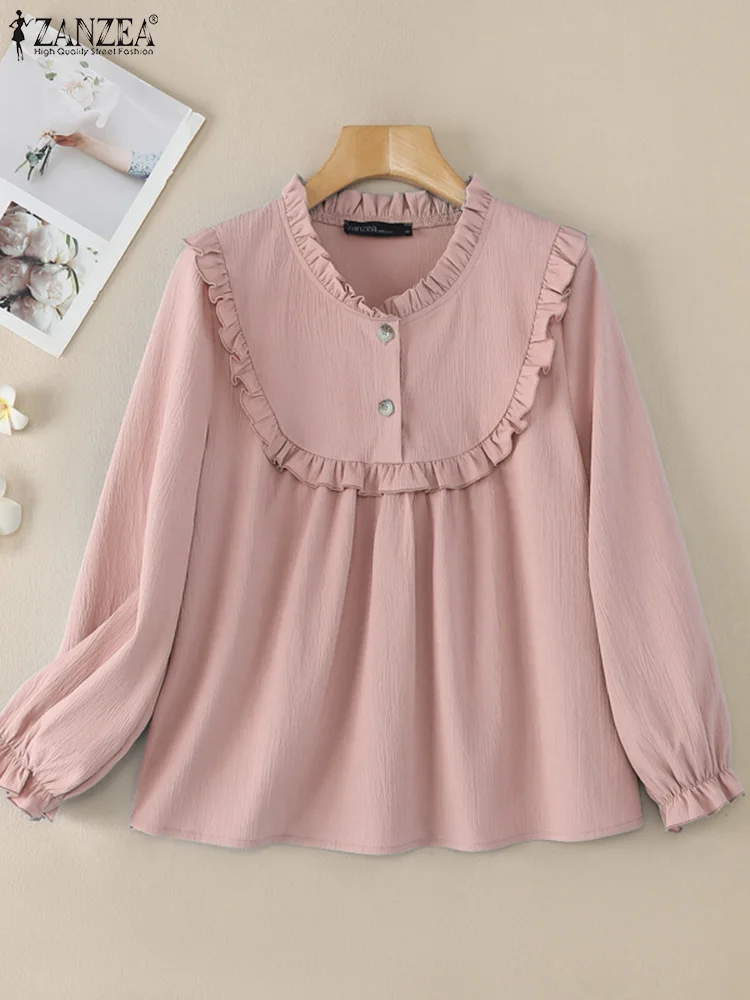 ZANZEA Spring Autumn Women Blouses Elegant Work Shirts Fashion Casual Long Sleeve Holiday Tops Tunic Solid Flounce Blusas 2025
ZANZEA Spring Autumn Women Blouses Elegant Work Shirts Fashion Casual Long Sleeve Holiday Tops Tunic Solid Flounce Blusas 2025