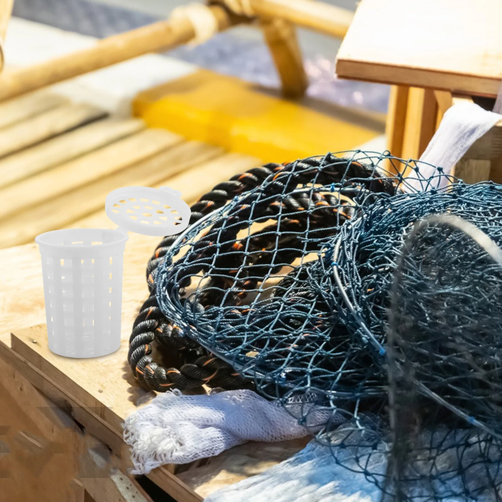 10 Pcs Bait Cage Crab Holder Cup Fishing Basin Thrower Gear Plastic Device Carp
10 Pcs Bait Cage Crab Holder Cup Fishing Basin Thrower Gear Plastic Device Carp