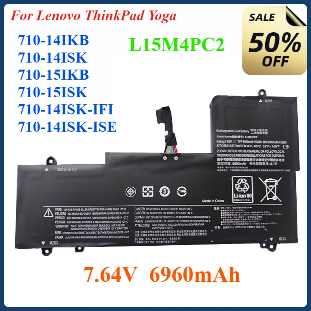 NEW L15M4PC2 Laptop Battery For Lenovo ThinkPad Yoga 710-14IKB 710-14ISK 710-15IKB 710-15ISK 710-14ISK-IFI 710-14ISK-ISE 6960mAh
NEW L15M4PC2 Laptop Battery For Lenovo ThinkPad Yoga 710-14IKB 710-14ISK 710-15IKB 710-15ISK 710-14ISK-IFI 710-14ISK-ISE 6960mAh