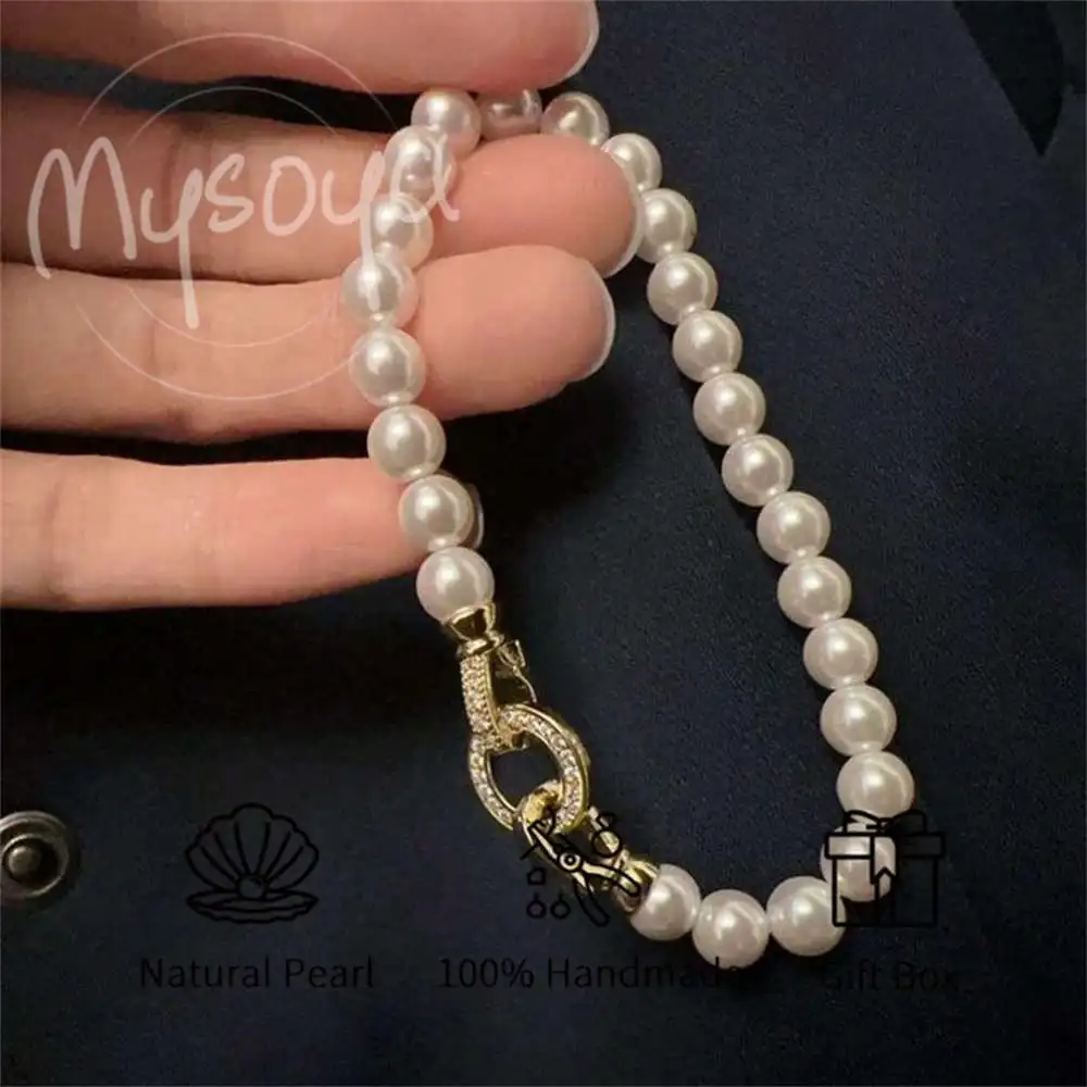 MYSOYA White Freshwater Pearl Bracelet 7-8mm Pearls Gift Box Gift for Her Wedding Jewelry Christmas New Year Birthday Gift
MYSOYA White Freshwater Pearl Bracelet 7-8mm Pearls Gift Box Gift for Her Wedding Jewelry Christmas New Year Birthday Gift