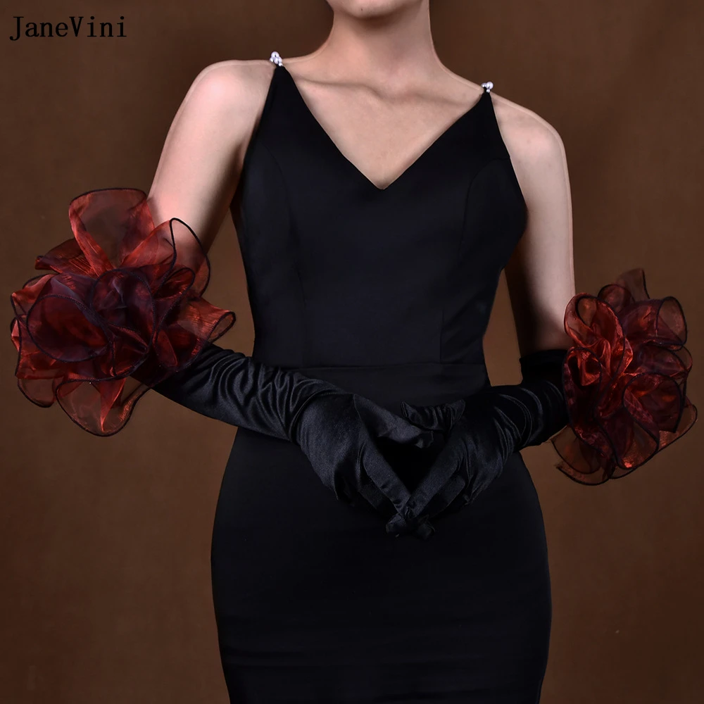 JaneVini 2024 New Fashion Black Long Gloves for Women Handmade 3D Red Flower 55cm Satin Bridal Gloves Wedding Dress Accessories
JaneVini 2024 New Fashion Black Long Gloves for Women Handmade 3D Red Flower 55cm Satin Bridal Gloves Wedding Dress Accessories