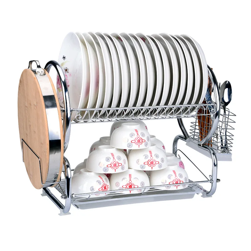 Kitchen Organizer 2-Tier Stainless Dish Rack Plate Dish Cutlery Cup Tableware Bowl Chopping Board Rack Storage Shelf Dish Rack
Kitchen Organizer 2-Tier Stainless Dish Rack Plate Dish Cutlery Cup Tableware Bowl Chopping Board Rack Storage Shelf Dish Rack