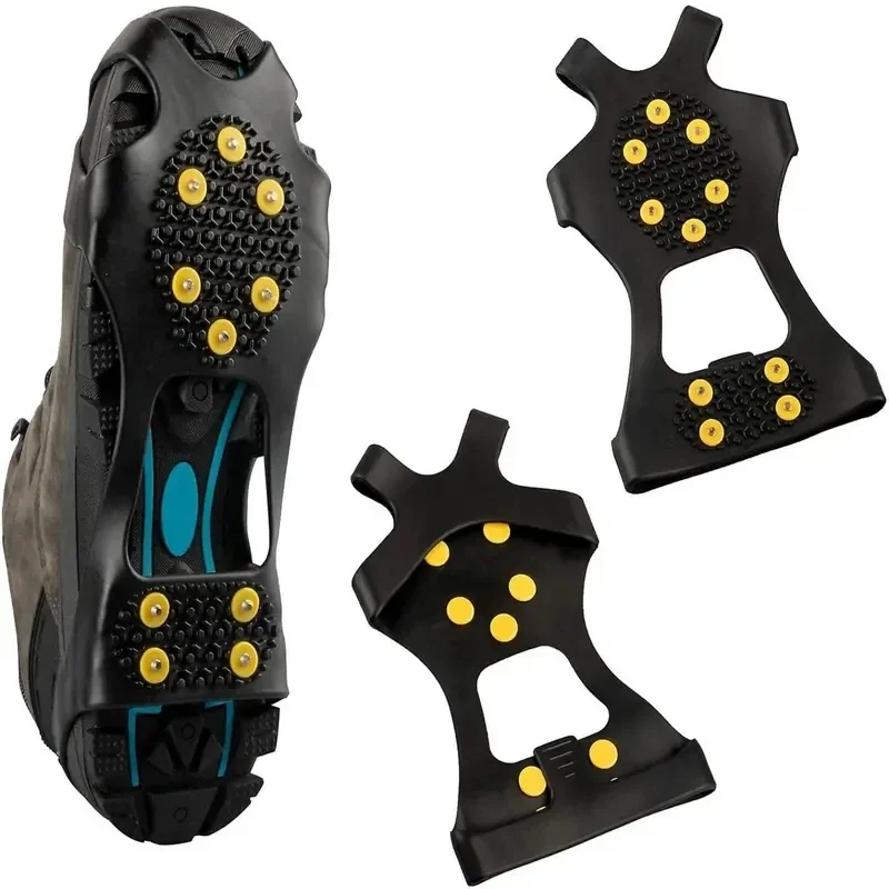 2pcs 10 Steel Studs Crampons Snow Grips Cleats for Ice and Snow Anti-Slip Rubber Traction Cleats Hiking Walking Climbing Jogging
2pcs 10 Steel Studs Crampons Snow Grips Cleats for Ice and Snow Anti-Slip Rubber Traction Cleats Hiking Walking Climbing Jogging