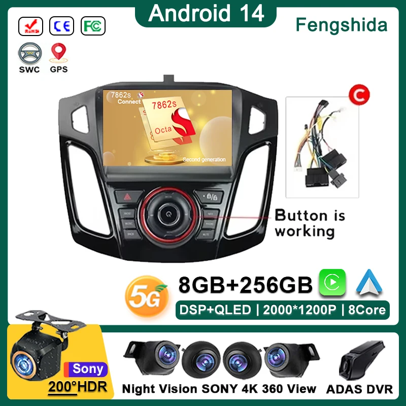 Android 14 Car For Ford Focus 3 Mk 3 2011 2012 2013 2014 2015-2019 Auto Stereo Navigation 2din DVD Carplay Car Radio Multimedia
Android 14 Car For Ford Focus 3 Mk 3 2011 2012 2013 2014 2015-2019 Auto Stereo Navigation 2din DVD Carplay Car Radio Multimedia