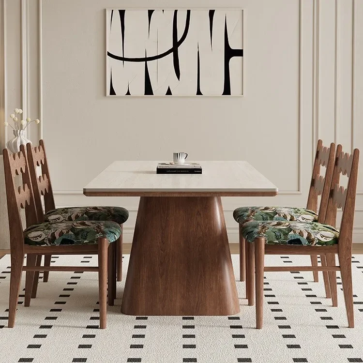 TQH7.2 solid wood rock slab dining table household hemming medieval travertine round table
TQH7.2 solid wood rock slab dining table household hemming medieval travertine round table