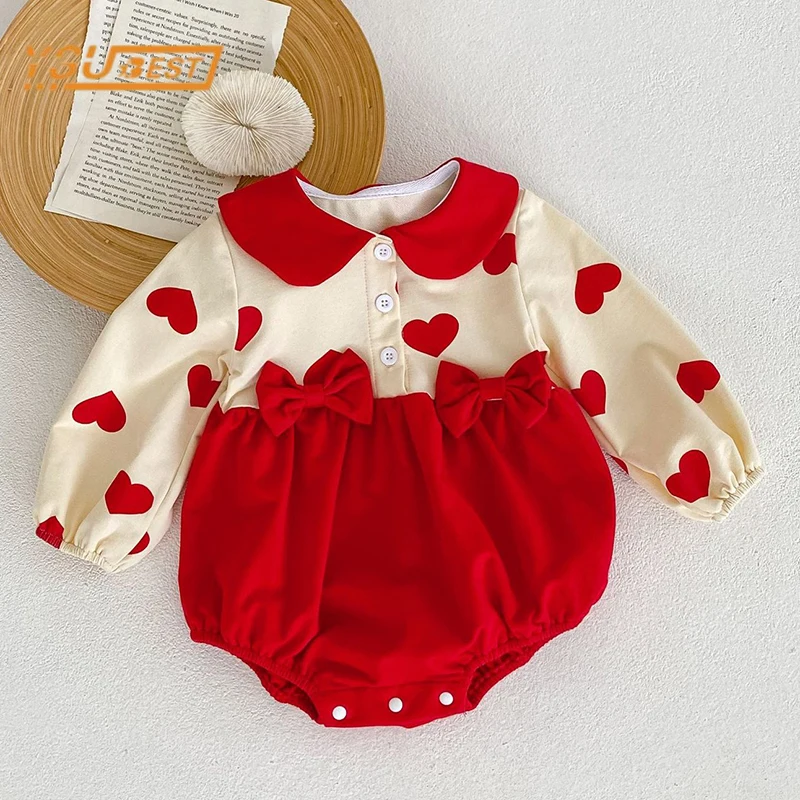 Newborn Kids Baby Girls Sweet Love Heart Printing Bowknot Rompers Infant Baby Girls Long Sleeve Rompers Clothes
Newborn Kids Baby Girls Sweet Love Heart Printing Bowknot Rompers Infant Baby Girls Long Sleeve Rompers Clothes