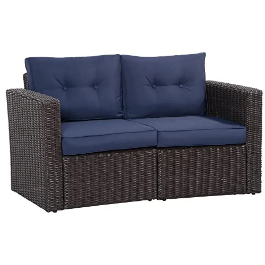 2-Piece Patio Corner Sofa Set, Outdoor PE Rattan Furniture with Padded Cushions for Garden, Balcony, or Lawn, Dark Blue
2-Piece Patio Corner Sofa Set, Outdoor PE Rattan Furniture with Padded Cushions for Garden, Balcony, or Lawn, Dark Blue